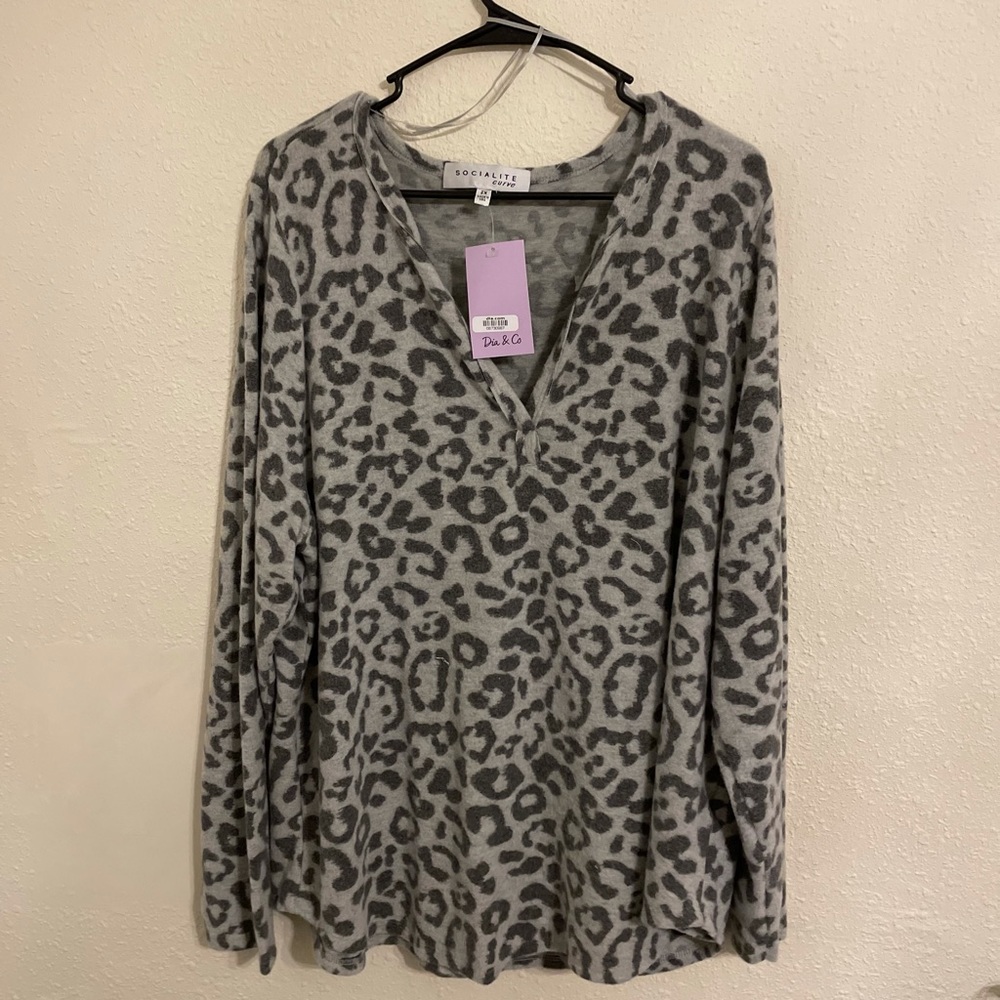 Brand New Classic cheetah fleece long sleeve.